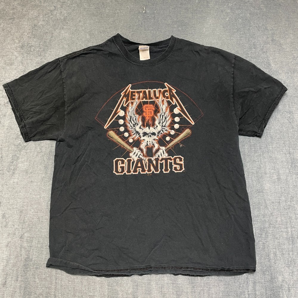 Vintage Gildan San Francisco Giants Metallica T Shirt Mens XL Black Graphic